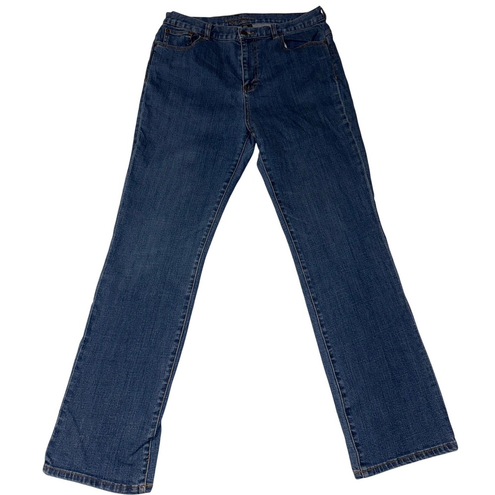 Lauren Ralph Lauren Womens Straight Leg Blue Denim Jeans Size 14 Mid Rise
